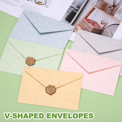 PATIKIL 10 Pack Stationery Paper and Envelopes Set, Stationary Set Letter and Envelopes Vintage Lined Pretty Paper Parchment Retro Elegant with Sealing Wax for Writing Letters Women, Pink