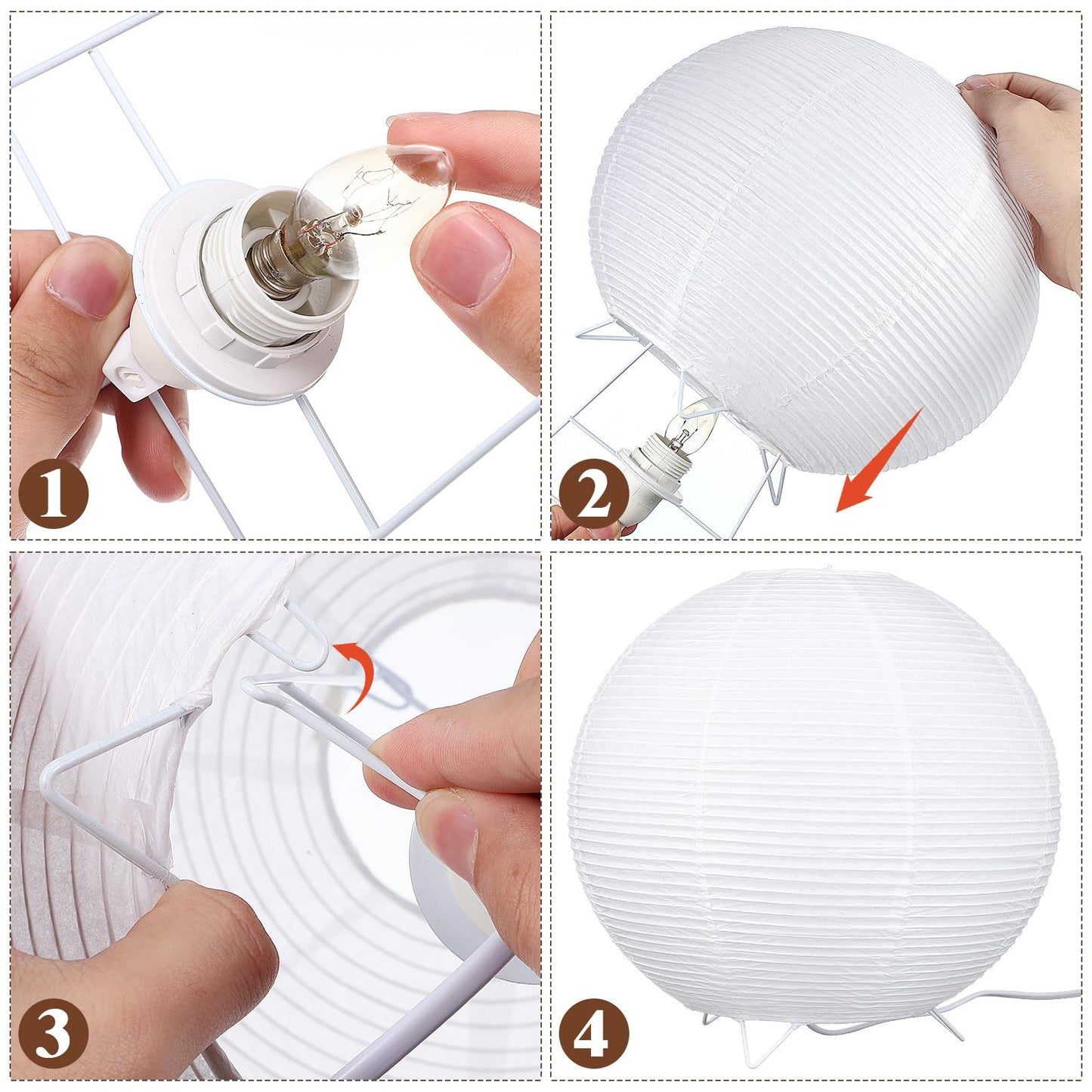 Totority Modern Paper Table Lamp, Japanese Lantern Style Bedside Night Light for Bedroom & Living Room, Minimalist Rice Paper Desk Lamp with Warm White E14 Bulb, Decorative Zen Home Lighting,US Plug