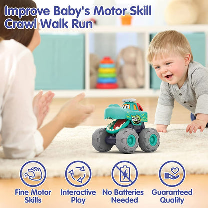 SunnyPal Toys for 1 Year Old Boys - 3 Pack Car Toys for 2 Year Old Boy, Monster Truck Toddler 1st Birthday Gifts for Boy