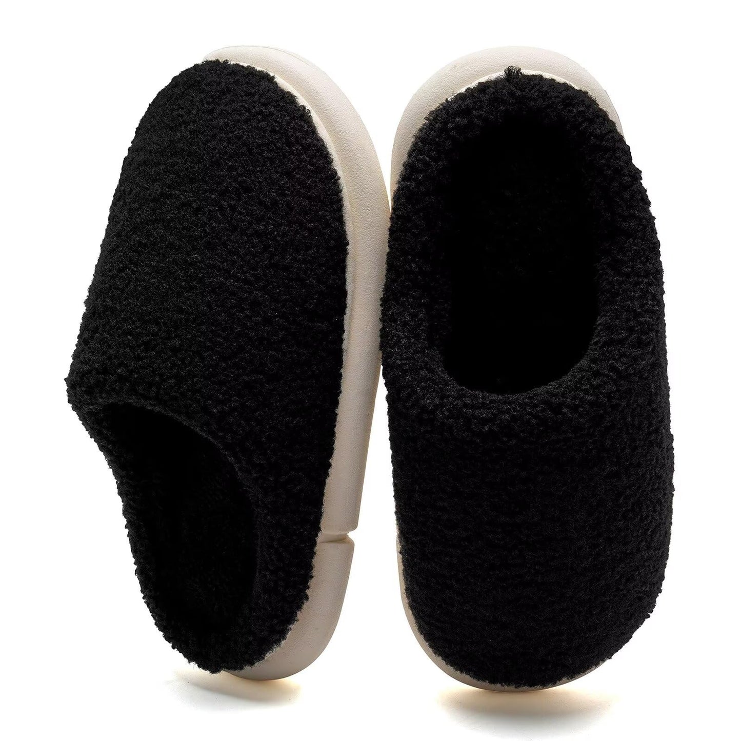 WateLves Women's Pillow Warm Memory Foam Slippers Comfortable Cute House Shoes Lightweight Fuzzy Christmas Slippers(DIY,Black-42/43)