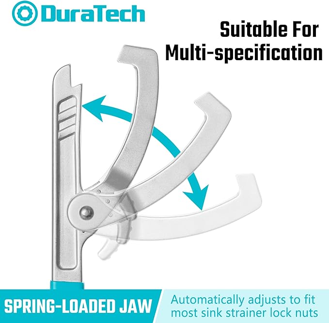 DURATECH Sink Strainer Lock Nut Wrench, Adjustable up to 4-3⁄4" Capacity