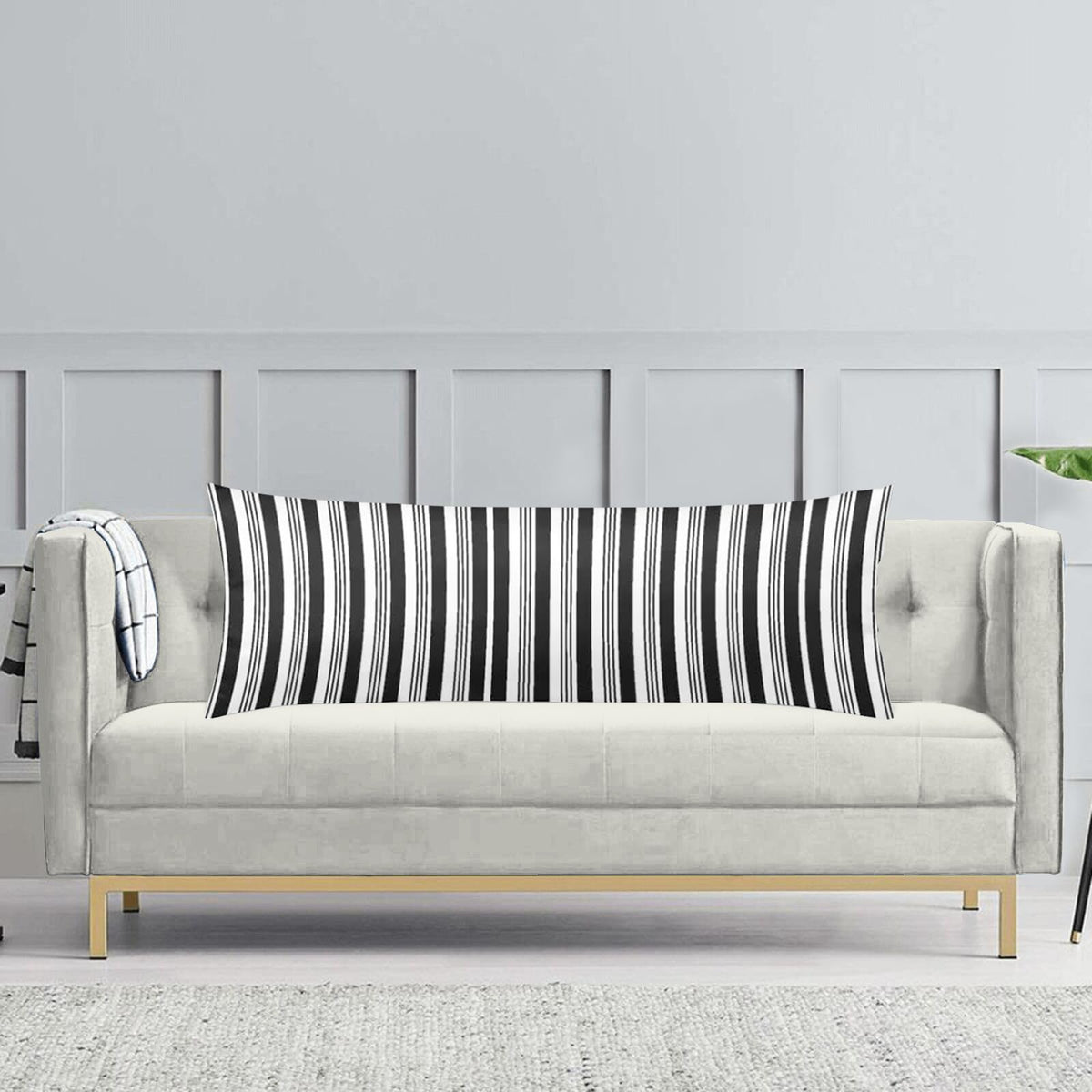 White and Black Stripe Body Pillow Cover Black and White Striped Throw Pillow Covers Modern Long Pillow Case Protector with Zipper Decorative Soft Rectangle Bed Pillowcases for Bedroom,Couch 20"x54"