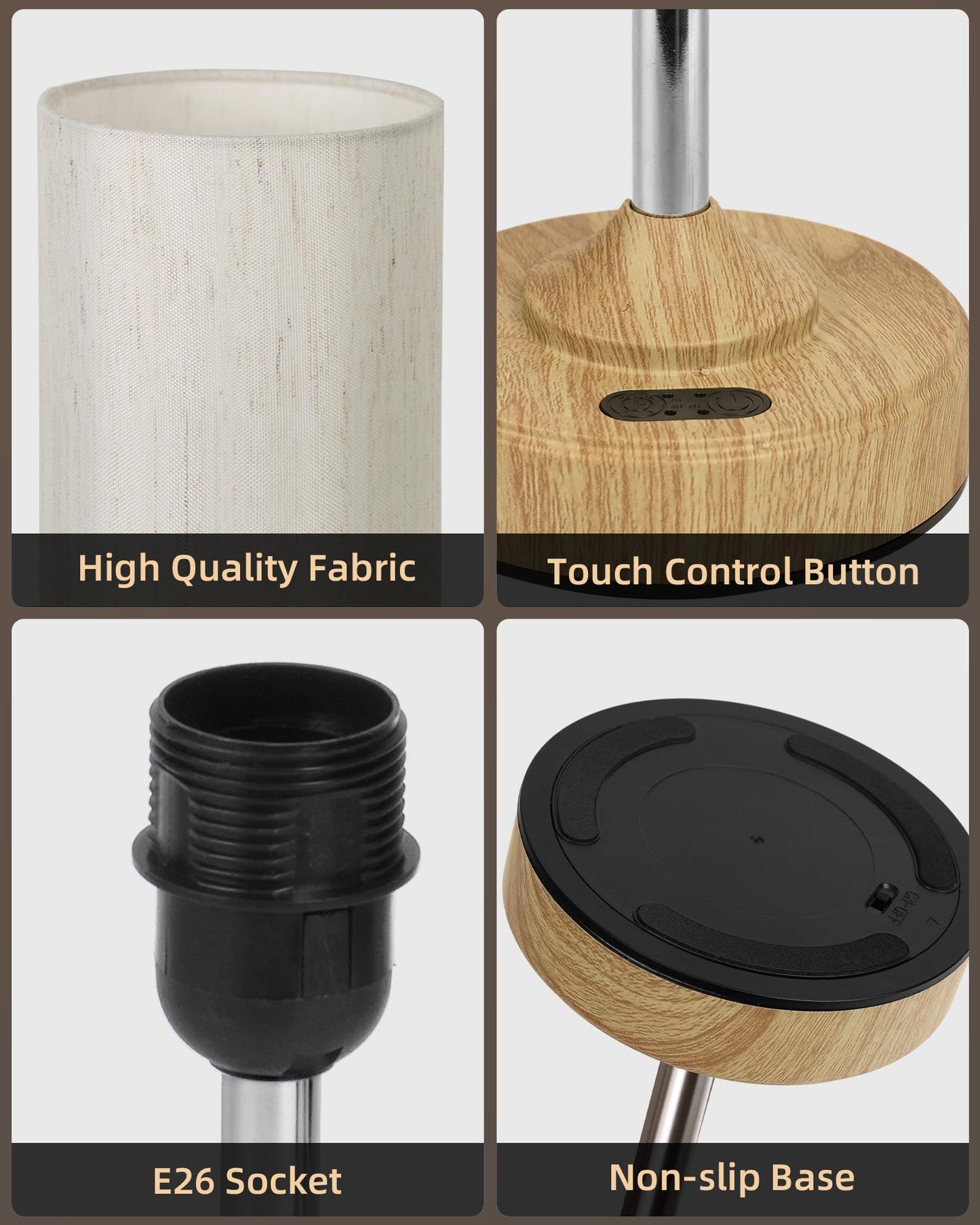 EZVALO Cordless Table Lamp, Ambient Light, Wood-Grain Finish, Dimmable, Touch, Timer, 2700K, Decor, Portable, Wireless, Rechargeable, Battery Operated, Bedside, Kitchen Lamp, for Dining Table, Counter