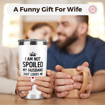KatAndNat Valentines Day Gifts for Her - Valentines Day Gifts for Wife from Husband - Wedding Anniversary for Women, Birthday, Mothers Day, Christmas Romantic Gift for Wife - 20 Oz White Tumbler