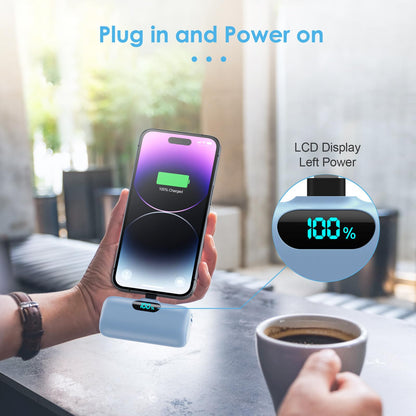 Small Portable Charger for iPhone,Upgraded 5000mAh PD Fast Charging Power Bank,Mini Battery Pack Backup Charger Compatible with iPhone 14/14 Pro Max/13/13 Pro/12 Pro/11/XS/XR/X/8/7/6 etc-Black