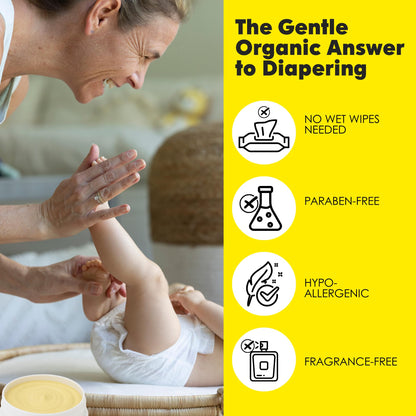 La Petite Creme Premium French Diapering Gift Set: Includes Organic Diapering Lotion (8 oz), Travel-size Liniment Baby Lotion (2 oz), 1 Travel-size Diaper Balm (1 oz), 50 Disposable Cotton Pads