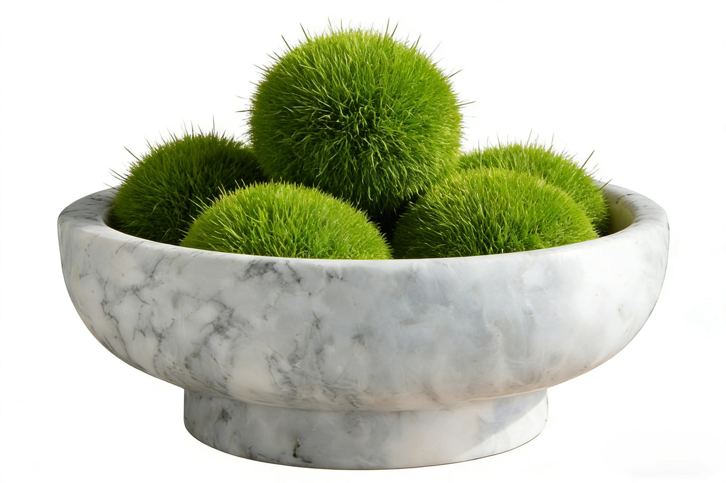 OZLMC Premium Natural Marble Decorative Bowl - Large 10.2” Solid Marble (11 lbs) - Luxury Fruit Bowl with Grey Veins for Home Decor