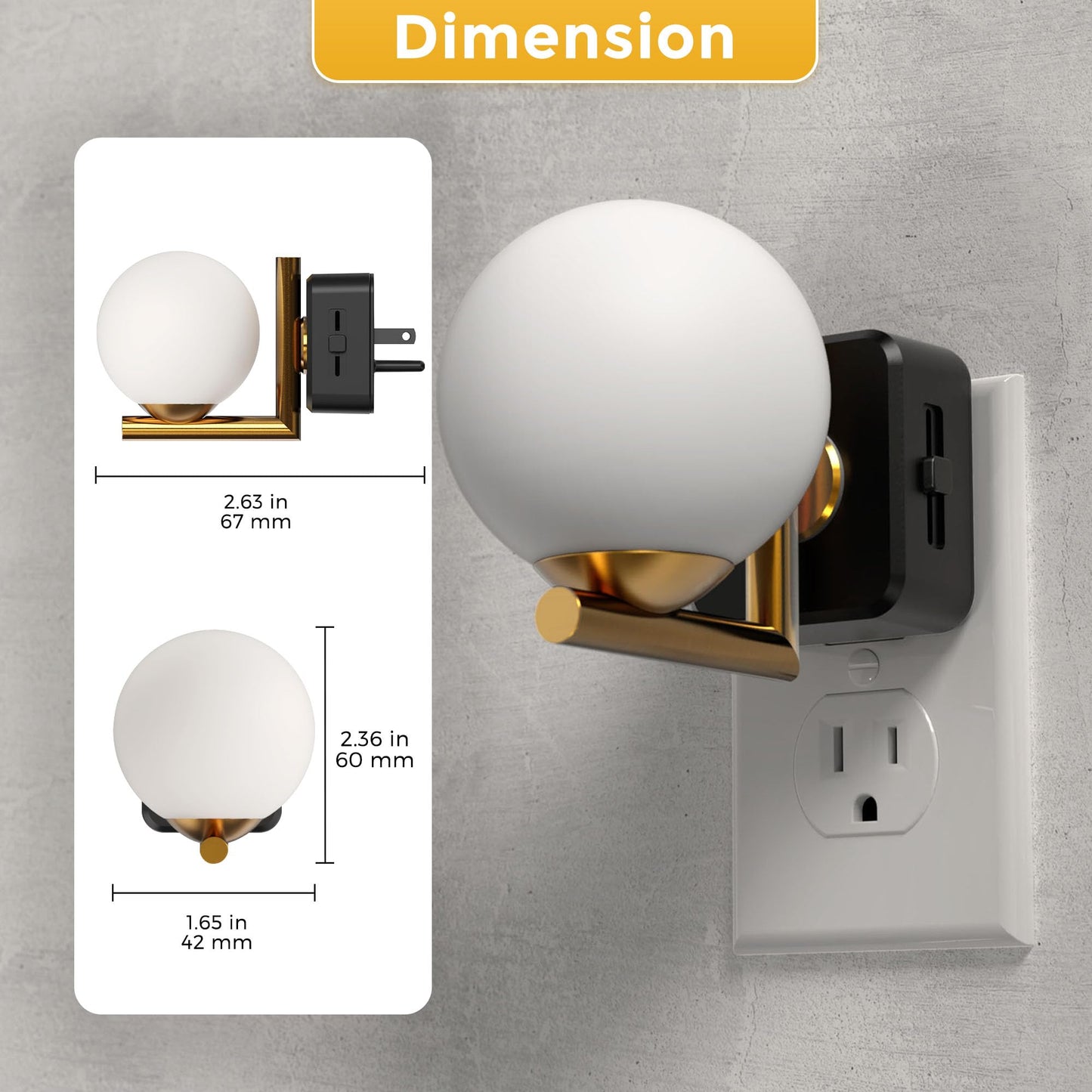 L LOHAS LED Night Lights Plug Into Wall 2 Pack, Dusk to Dawn Sensor, 3000K Nightlight, 0-100LM Adjustable Brightness, Plug in Night Light for Bathroom, Hallway, Bedroom, Stairway