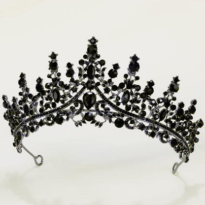 TOBATOBA Black Tiaras and Crowns for Women, Gothic Wedding Tiara, Black Swan Crown Gothic Halloween Costumes for Women Prom Cosplay Accessories