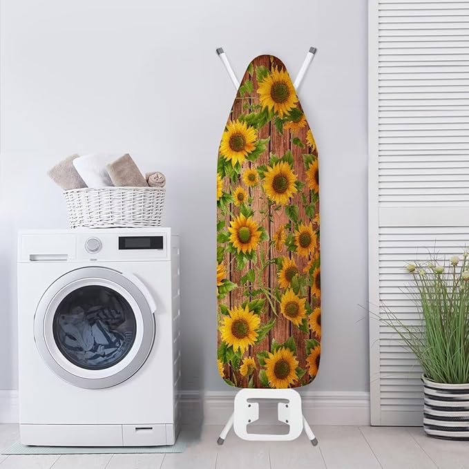 Sunflower Ironing Board Cover, Heavy Duty Padded Standard Size, Resist