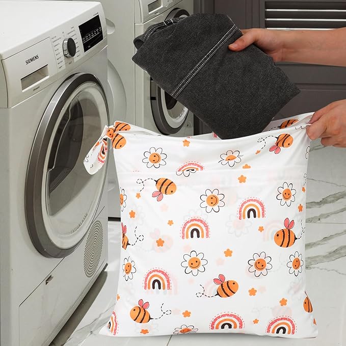 2pcs Travel Waterproof Laundry Bag, Cloth Diaper Wet Dry Bags