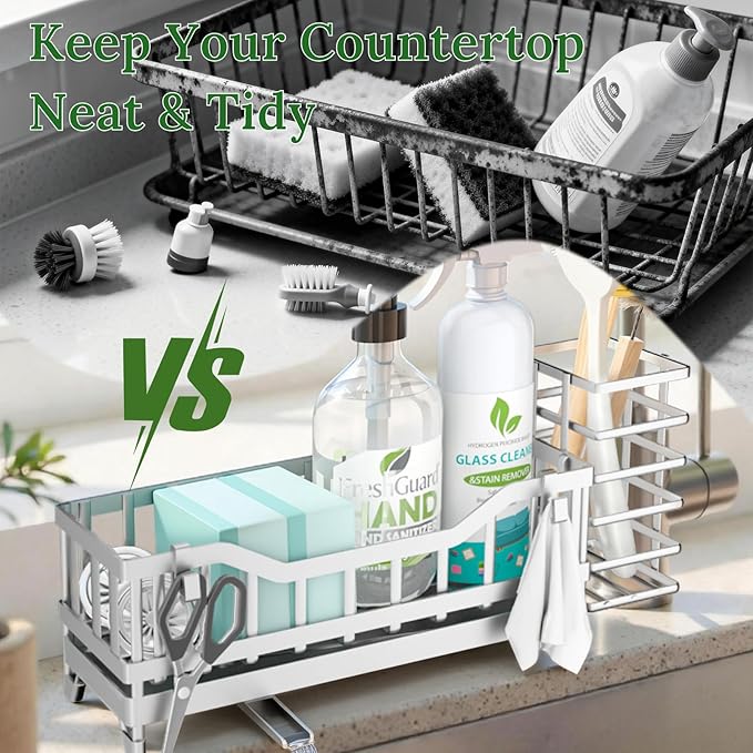 Sponge Holder for Kitchen Sink, Kitchen Sink Caddy