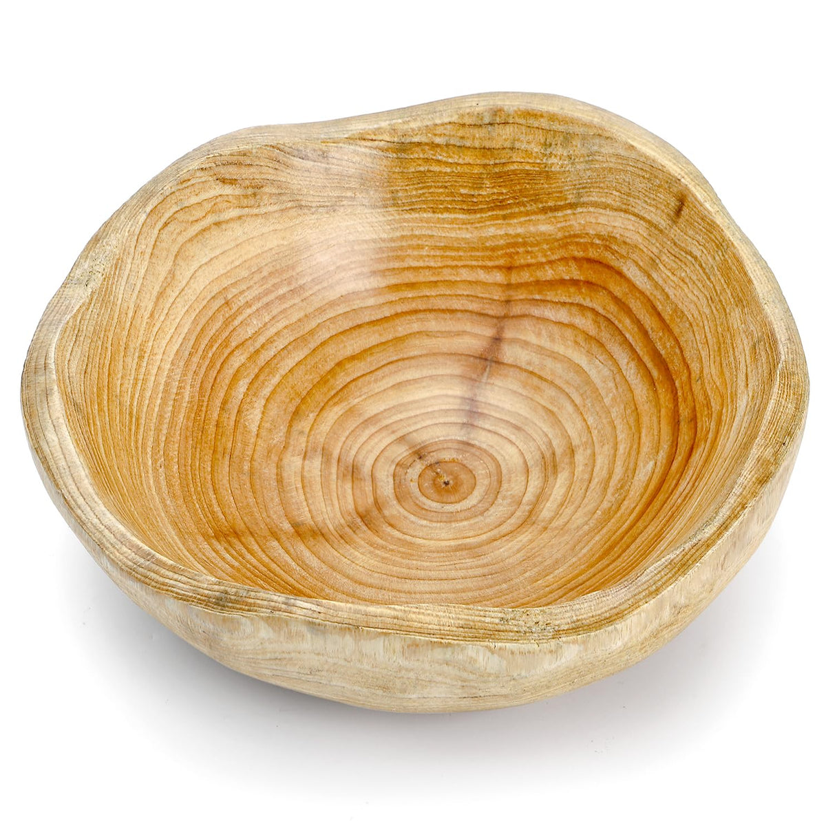 Elsjoy Decorative Natural Wood Bowl, Rustic Wooden Fruit Bowl, Creative Irregular Shaped Wood Serving Bowl for Snack, Candy, Keys, Home Decor