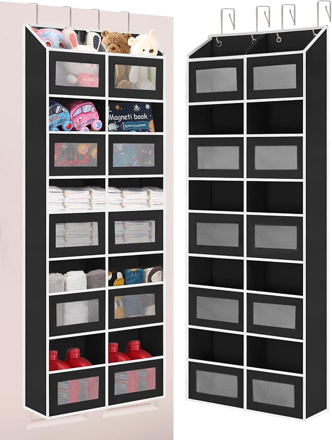 Over the Door Organizer Hanging- 10 Compartments, 80 lbs Load Behind Door