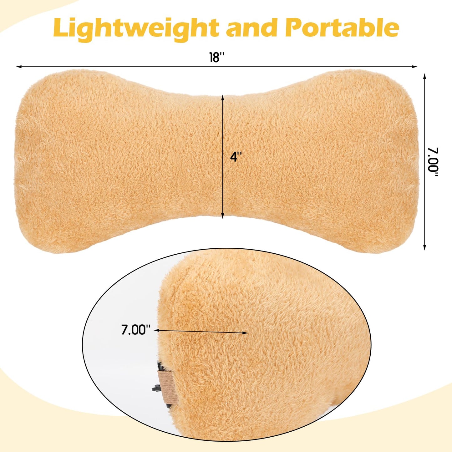 1 Pc Neck Pillow for Recliner Headrest Pillow Bone Shaped Chair Plush with Adjustable Strap Neck Support and Pain Relief Curve Head Cushion for Car Travel Airplane (Grey)