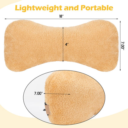 1 Pc Neck Pillow for Recliner Headrest Pillow Bone Shaped Chair Plush with Adjustable Strap Neck Support and Pain Relief Curve Head Cushion for Car Travel Airplane (Grey)