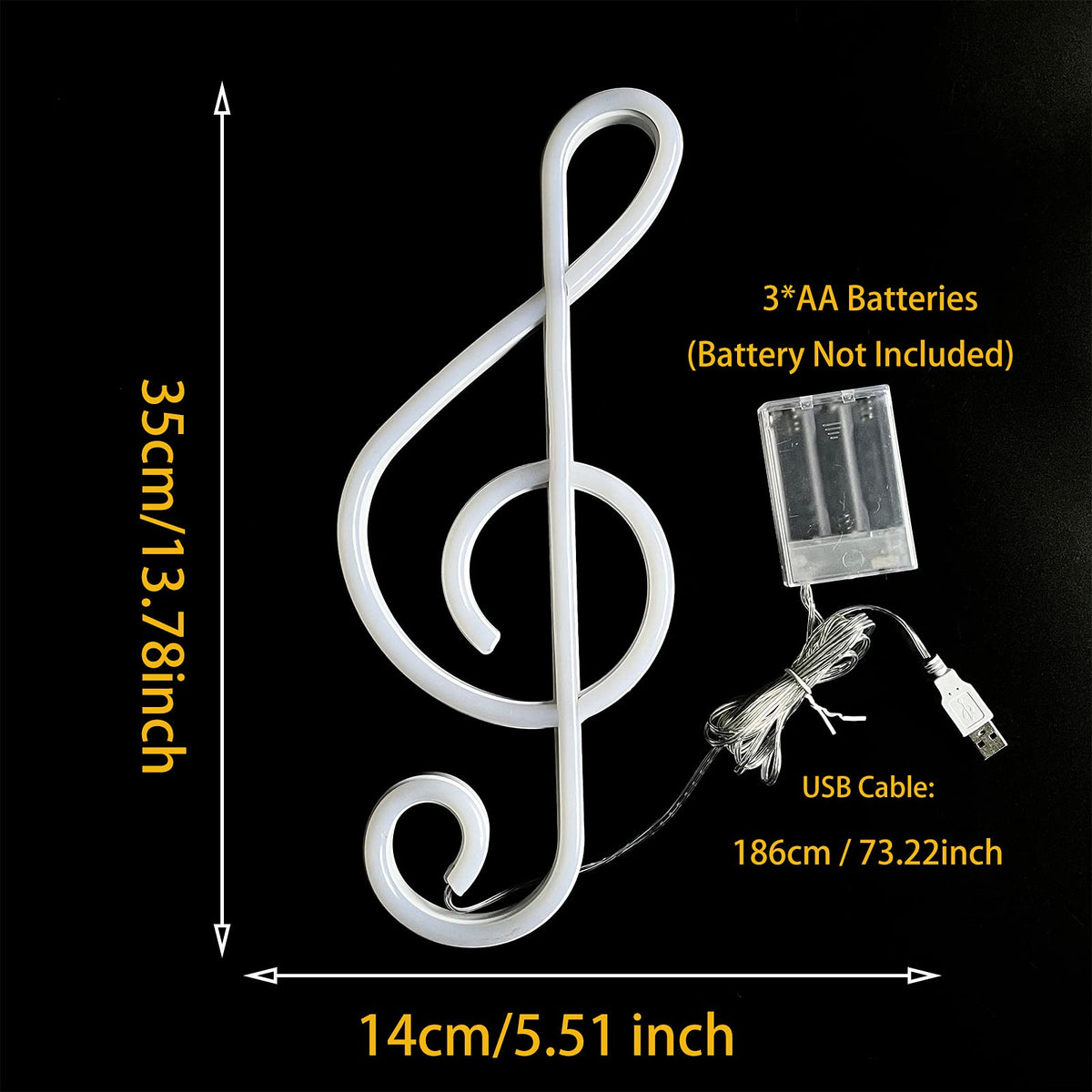ENUOLI Neon Signs,Music Note Shaped Neon Lights LED Decor Night Light Wall Bedside Decor Battery/USB Operated Creative Lighting for Christmas,Wedding,Birthday Gift,Pub,Kids Room,Living Room(Pink)