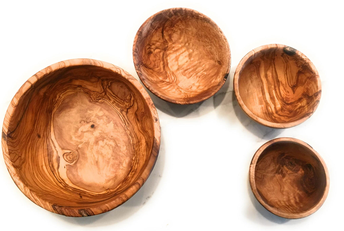 ORCHARD HARDWOODS 7" Artisan Olive Wood Serving Bowl/Mini Bowl Farmhouse Décor Serveware for Fruit, Snacks, Salad, Dips, Keys, Potpourri. In Sm 6", Med 7", Lg 8", XL 11", XXL 12". (Medium 7 inch)