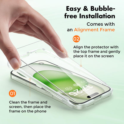 UNBREAKcable Shatterproof Tempered Glass Screen Protector for iPhone SE 2022/SE 2020, iPhone 8/7 [3-Pack] [99.99% HD Clear] [Easy Installation Frame] [9H Hardness][Bubble Free] for Apple 4.7''