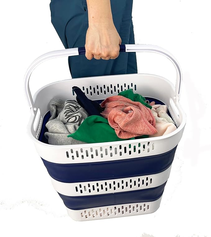 SAMMART 38L Collapsible Plastic Laundry Basket