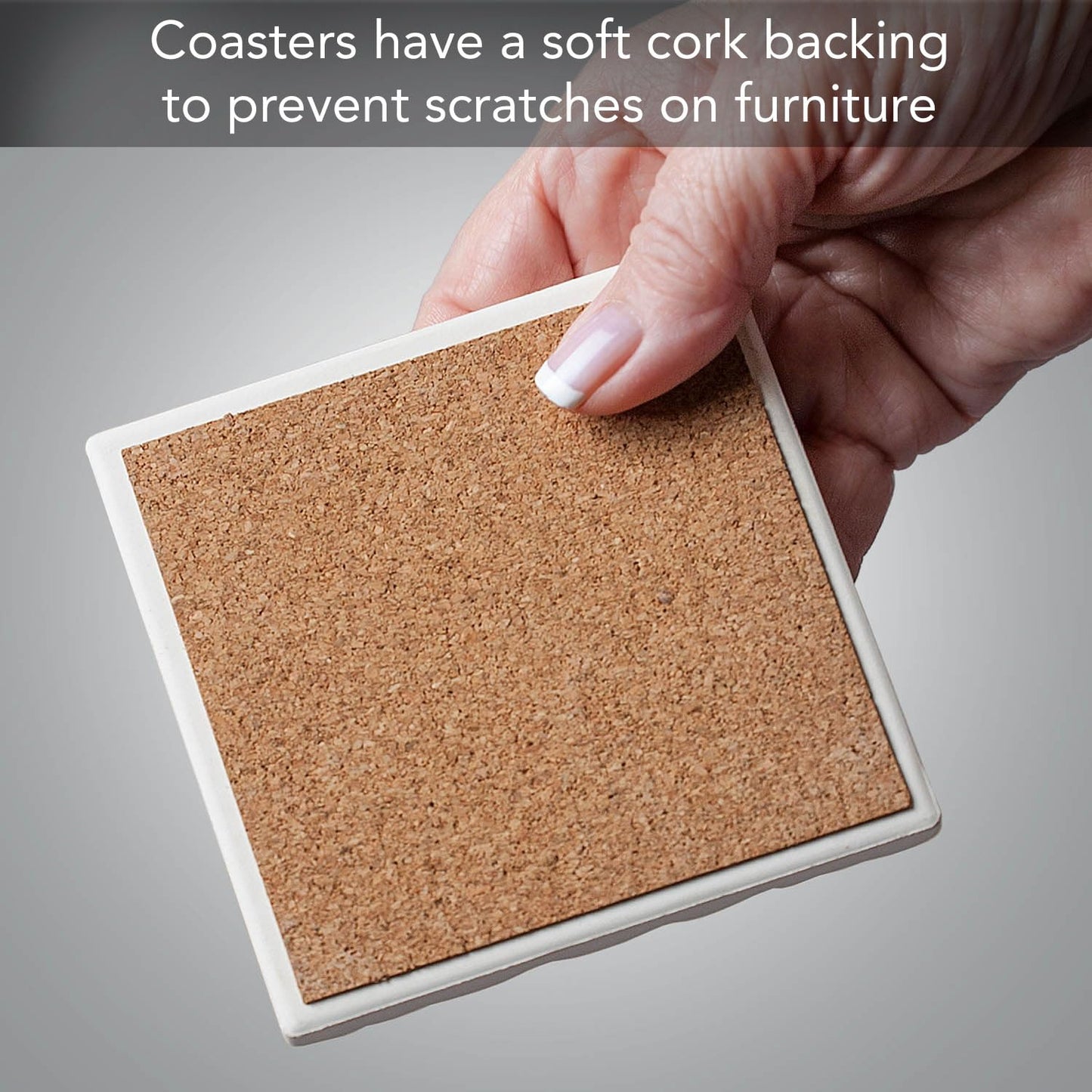 Thirstystone Tree Line 4 Pack Assorted Tumbled Tile Stone Coasters with Protective Cork Backing 4" Square Manufactured in The USA