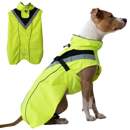 DOGOPAL Dog Raincoat - Waterproof, Lightweight Dog Rain Coat for Small, Medium, and Large Dogs with High Visibility Reflective Straps and Harness Hole (Yellow, M)