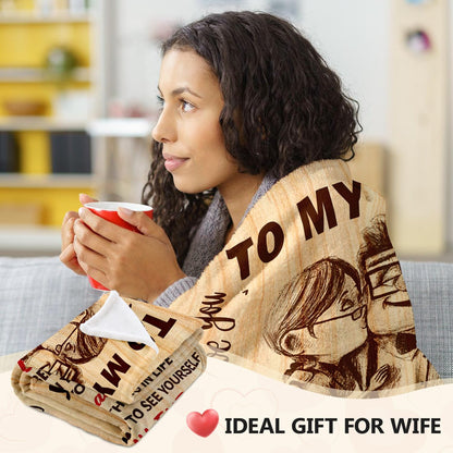 NAIREG Valentines Day Gifts for Her - Gifts for Wife from Husband - Wedding Anniversary Romantic Gifts for Women - Wife Birthday Gift Ideas - I Love You Gift for Her - to My Wife Blanket 50"x60"