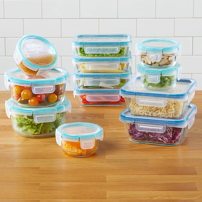 Snapware Glass Total Solutions Food Storage Containers Set, Airtight &