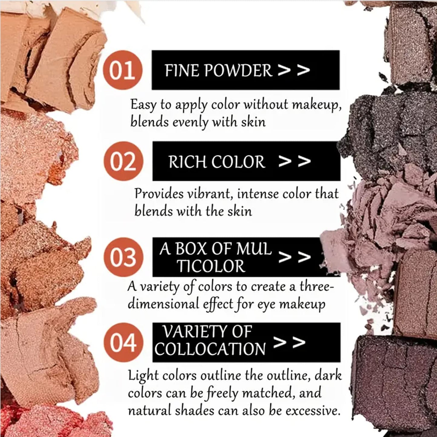12 Colors Makeup Smoky Eyeshadow Palette Natural Nude Matte Shimmer Glitter Pigment Eye Shadow Pallete Set Black Eye Shadow Halloween Make Up for Women (Color E Smokey)