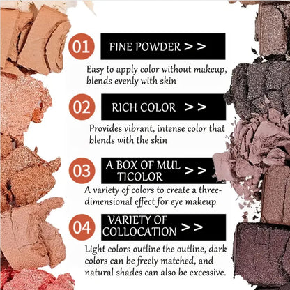 12 Colors Makeup Smoky Eyeshadow Palette Natural Nude Matte Shimmer Glitter Pigment Eye Shadow Pallete Set Black Eye Shadow Halloween Make Up for Women (Color E Smokey)