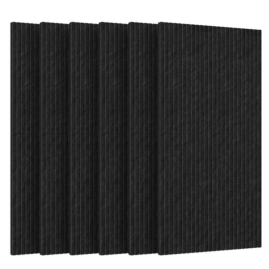 Tao.Space Acoustic 6 Pack Soundproof wall Equidistant cutting Panels, 47.2” x 23.6” x 0.4” Self-Adhesive Noise Reduction Wall Panels for Office, Home Theater, Recording Studio,Black