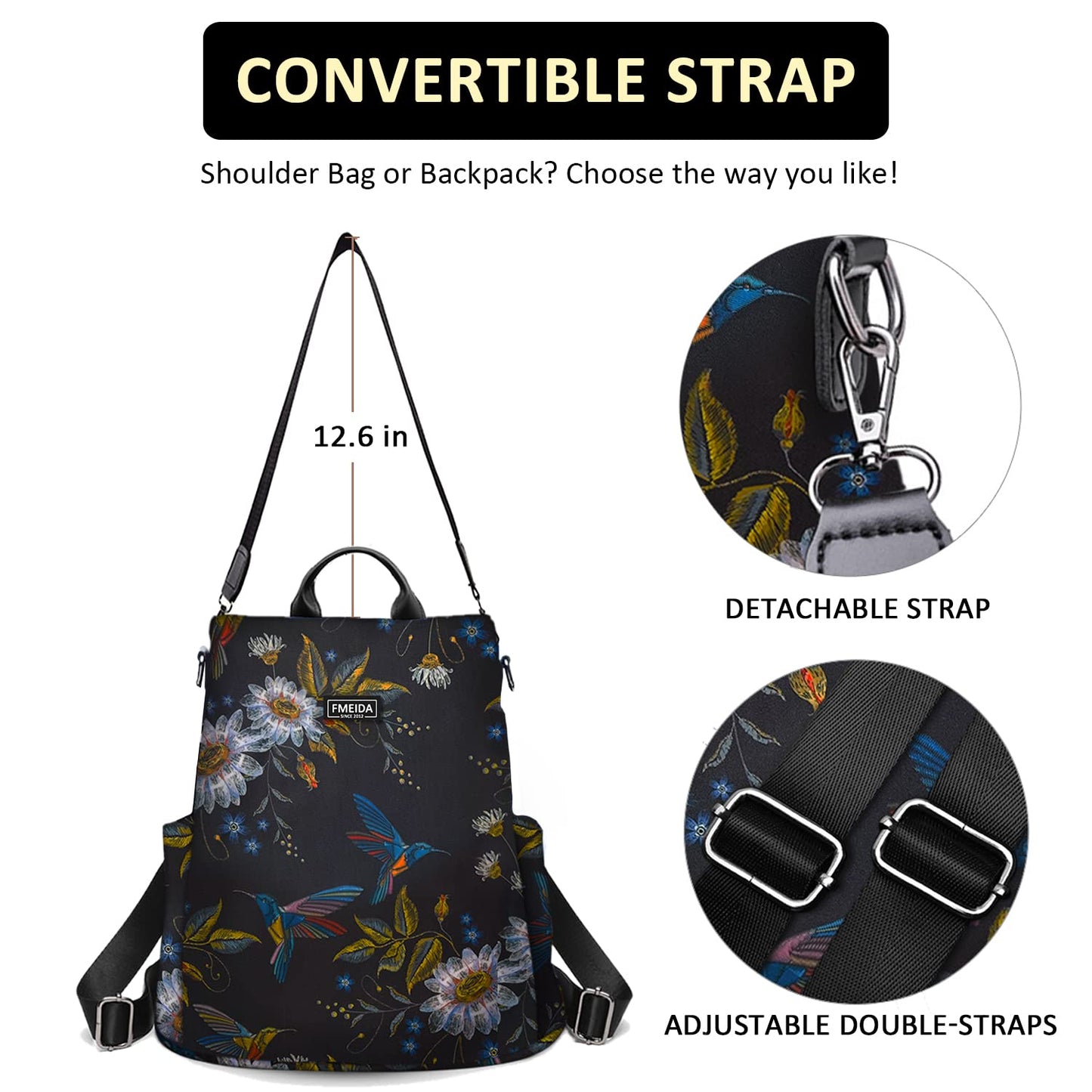 Fmeida Backpack Womens Anti Theft Travel Rucksack Shoulder Bag Ladies Handbag