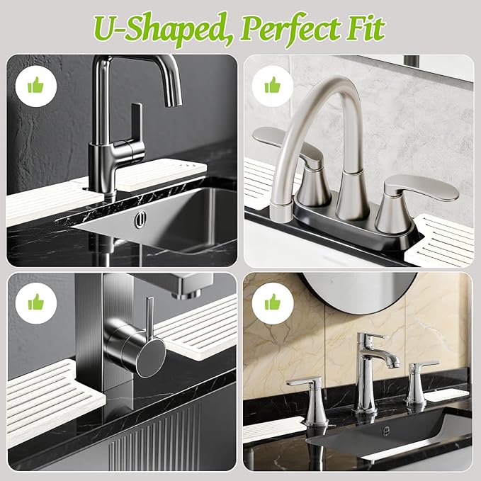 Stone Faucet Mat for Kitchen Sink, Diatomite Quick Dry Kitchen Sink Splash Guard