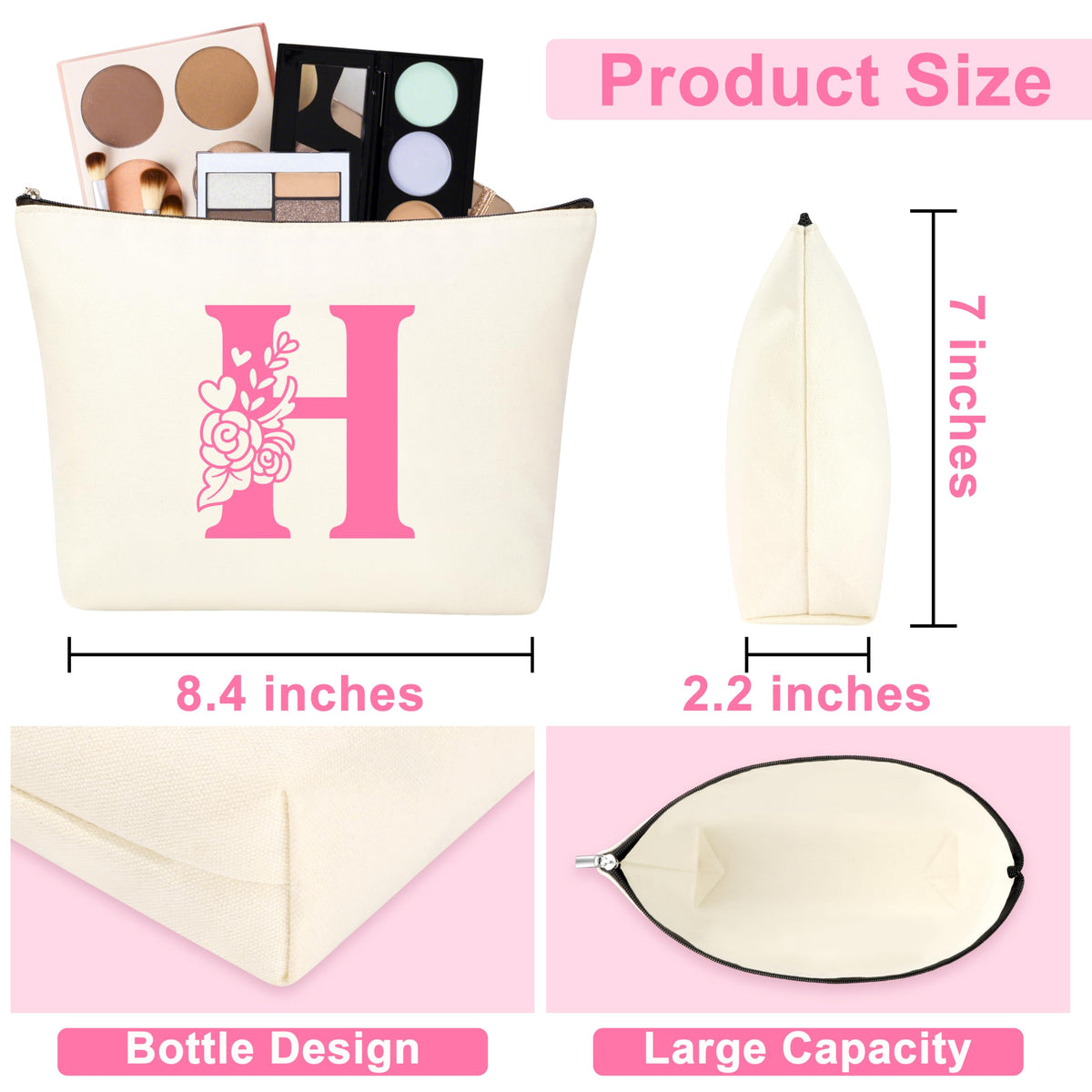 JSENGIFT Teen Girl Gifts Trendy Stuff, Easter Birthday Gifts for Teen Girls Personalized Monogrammed Pink Gifts for Women Initial H Christmas Valentines Day Ideas Present