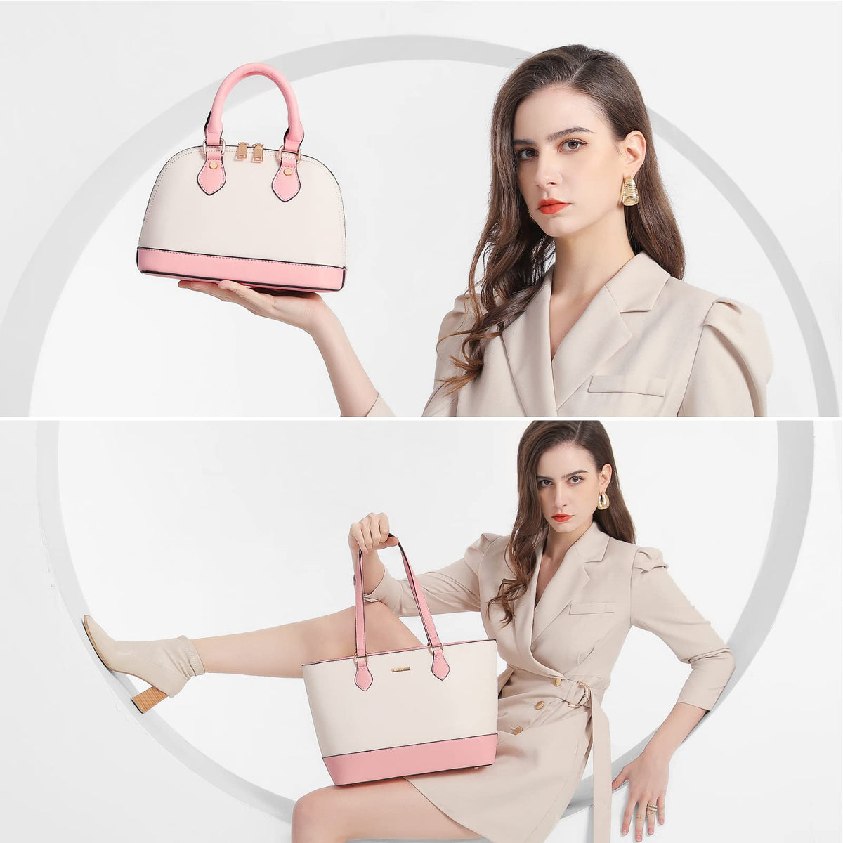 4PCS Women Fashion Handbags Purses Wallet Shoulder Bags Casual Tote Bag Crossbody Bags, Handbag Set Gift for Ladies Girls, Satchel Purse Set for Women