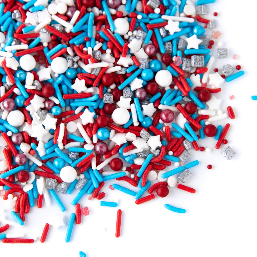 Sweets Indeed Sprinkles, Edible Sprinkle Mix, Perfect for Cake Decorations, Baking, Ice Cream, Cookies, Cupcake Topper (Patriotic)