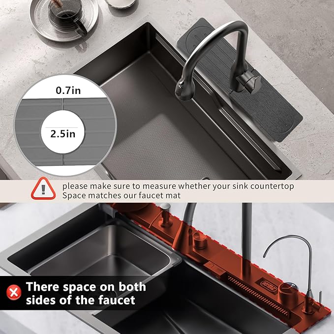 Stone Faucet Mat for Kitchen Sink, Diatomite Fast Drying Absorb Moisture Tray