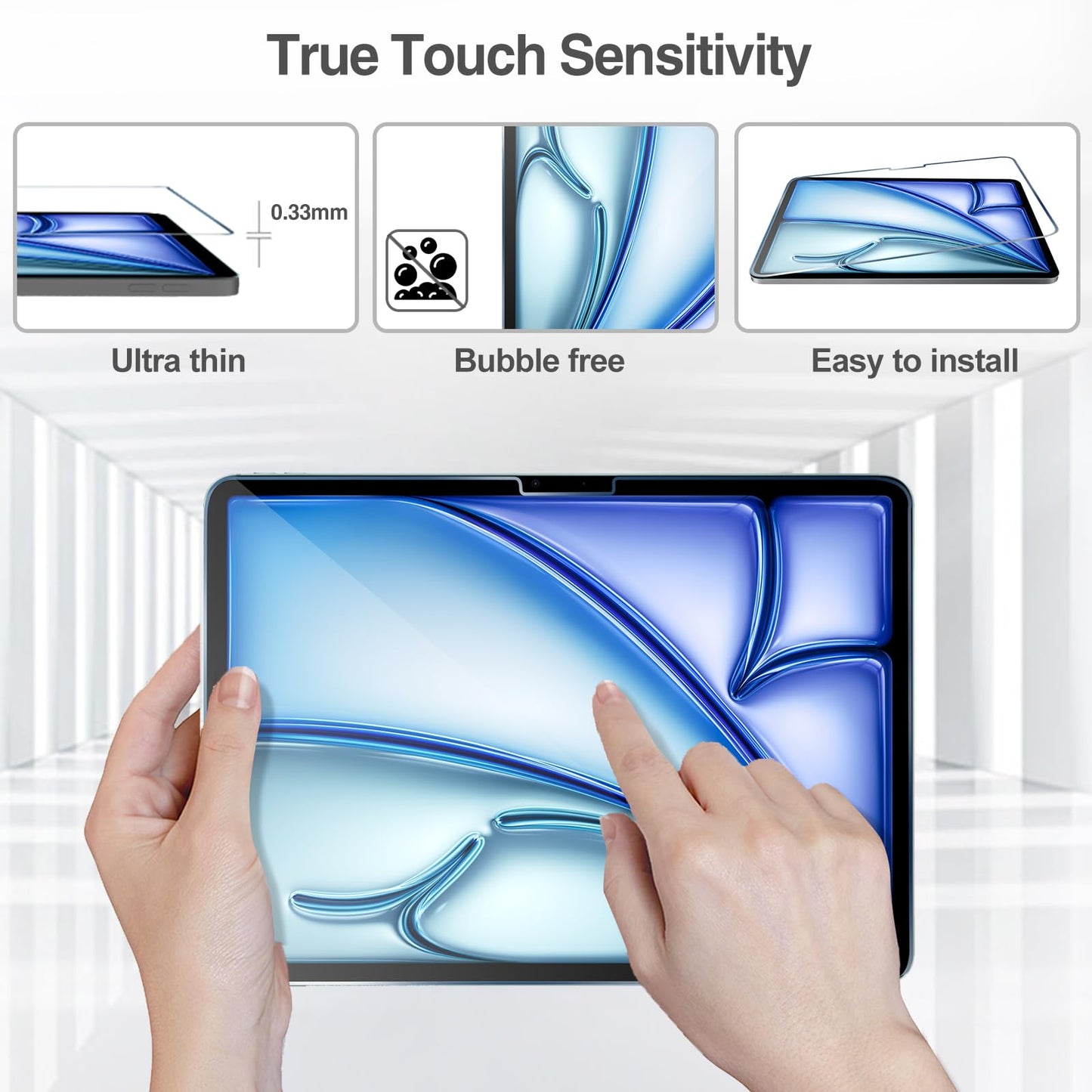 ProCase 2 Pack Screen Protector for iPad 9th 8th 7th Generation 10.2 Inch (2021/2020/2019), Tempered Glass Film for A2602 A2603 A2270 A2197 -Clear