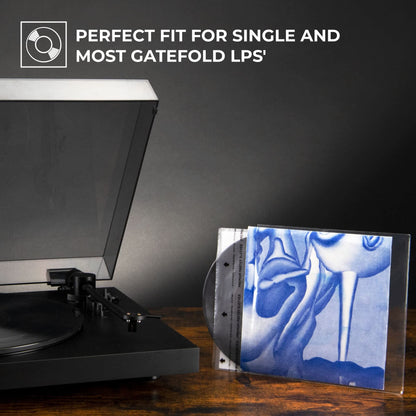 BIG FUDGE Vinyl Record Outer Sleeves - 7 inch x 50pcs - Clear LP Album Covers Made of High-Density Polypropylene Plastic - Durable & Wrinkle-Free - 3 mil Thick, 7.42" x 7.42"