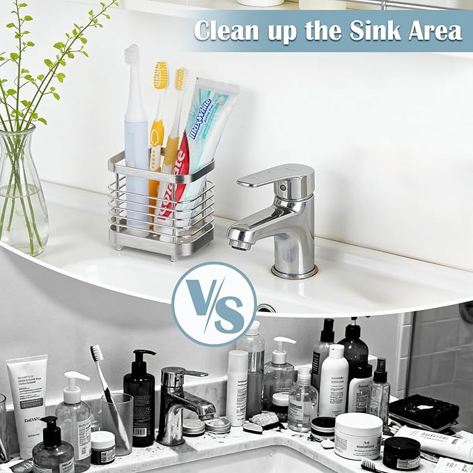 MYITYARD Toothbrush Holder for Bathroom, Stainless Steel Ventilated Electric