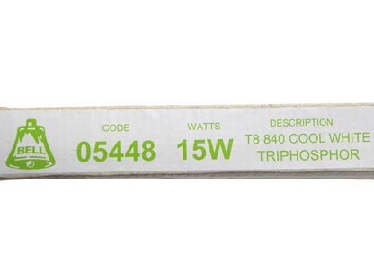 Bell Lighting 2 Pack of 15W T8 450mm 18" Fluorescent Tubes Cool White 4000k 05448