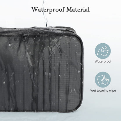 Maliton Hanging Toiletry Bag, Waterproof Large Mens Wash Bag, Foldable Travel Toiletry Bag with 4 Compartments, Travel Essentials for Business Trip, Vacation and for Overnight & Shower（Black）