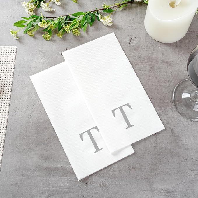Luxenap 15.8 X 7.9 Inch Linen-Feel Guest Towels, 2000 Lettered Hand Towels