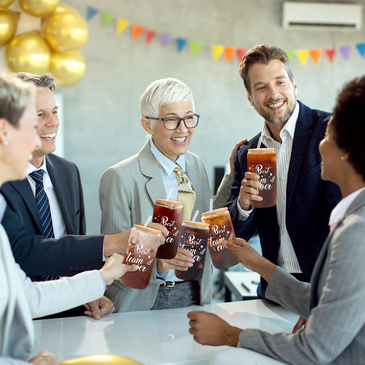 12 Set Employee Appreciation Gifts Bulk, Thank You Gifts for Coworker Staff Teacher Nurses Team, 16oz Can Shaped Beer Glass Cups Gift Box with Card for Women Men, Teacher's Day/Nurses Week