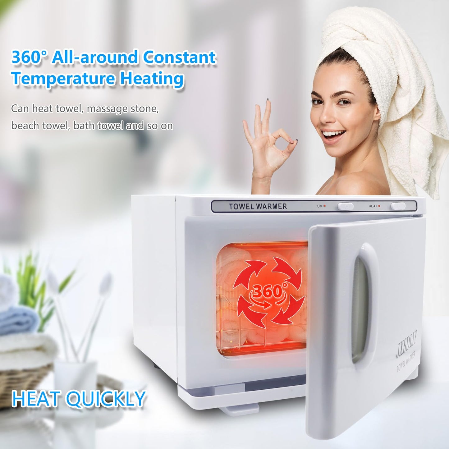 Small Hot Towel Warmer for Spa Home Salon Esthetician 2-in-1 5L Mini Personal Hot Towel Cabinet Towel Warmers Spa, Fast Heating Towel Heater Towel Steamer for Facials…