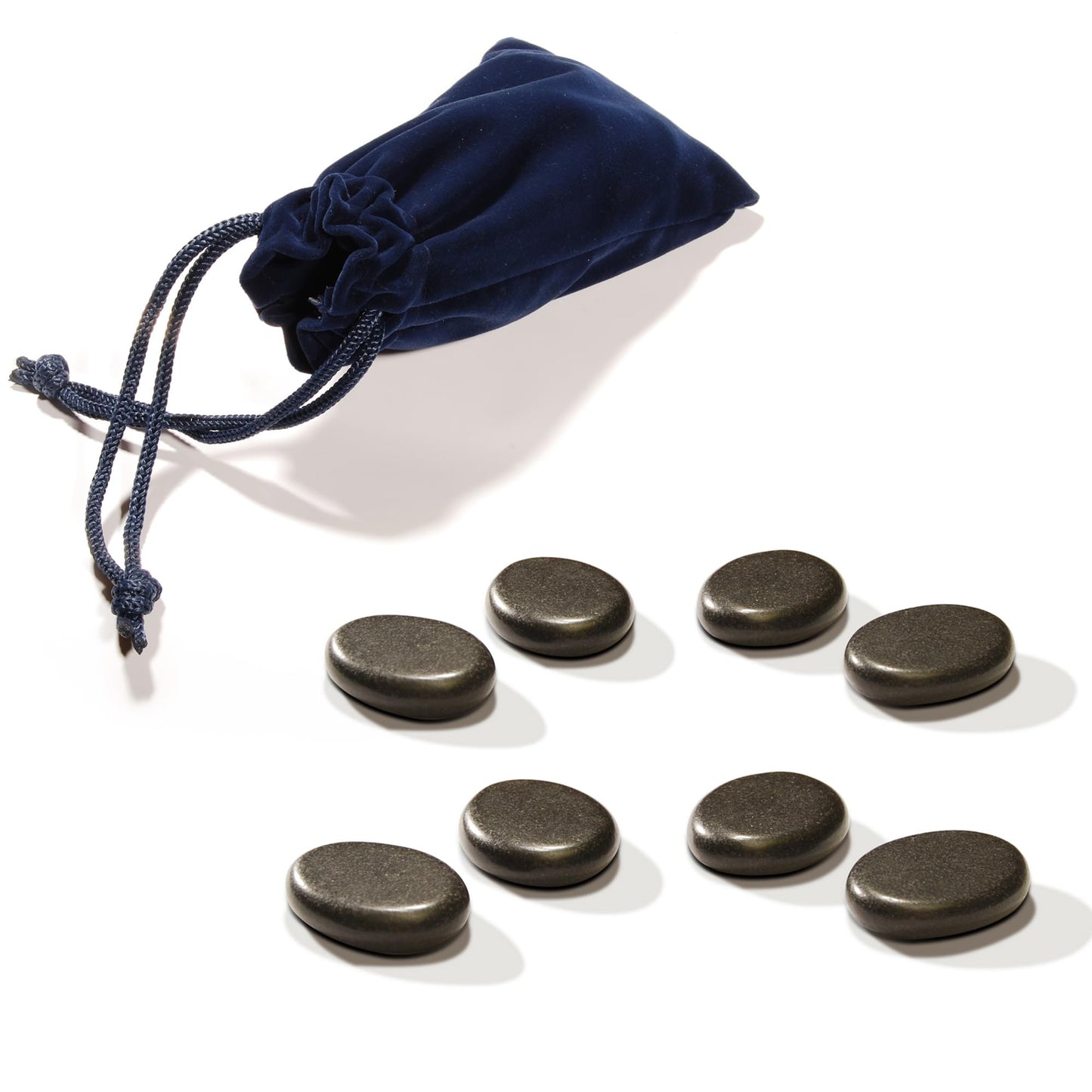 8-Piece Basalt Hot Stone Set for Toes – Natural Black Massage Stones for Spa, Relaxation & Healing – Skin Care Heating Tools for Foot Therapy