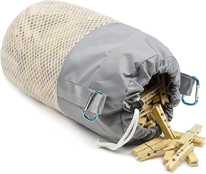 Mesh Clothespin Bag Holder Outside, Ventilation and Moisture Resistance