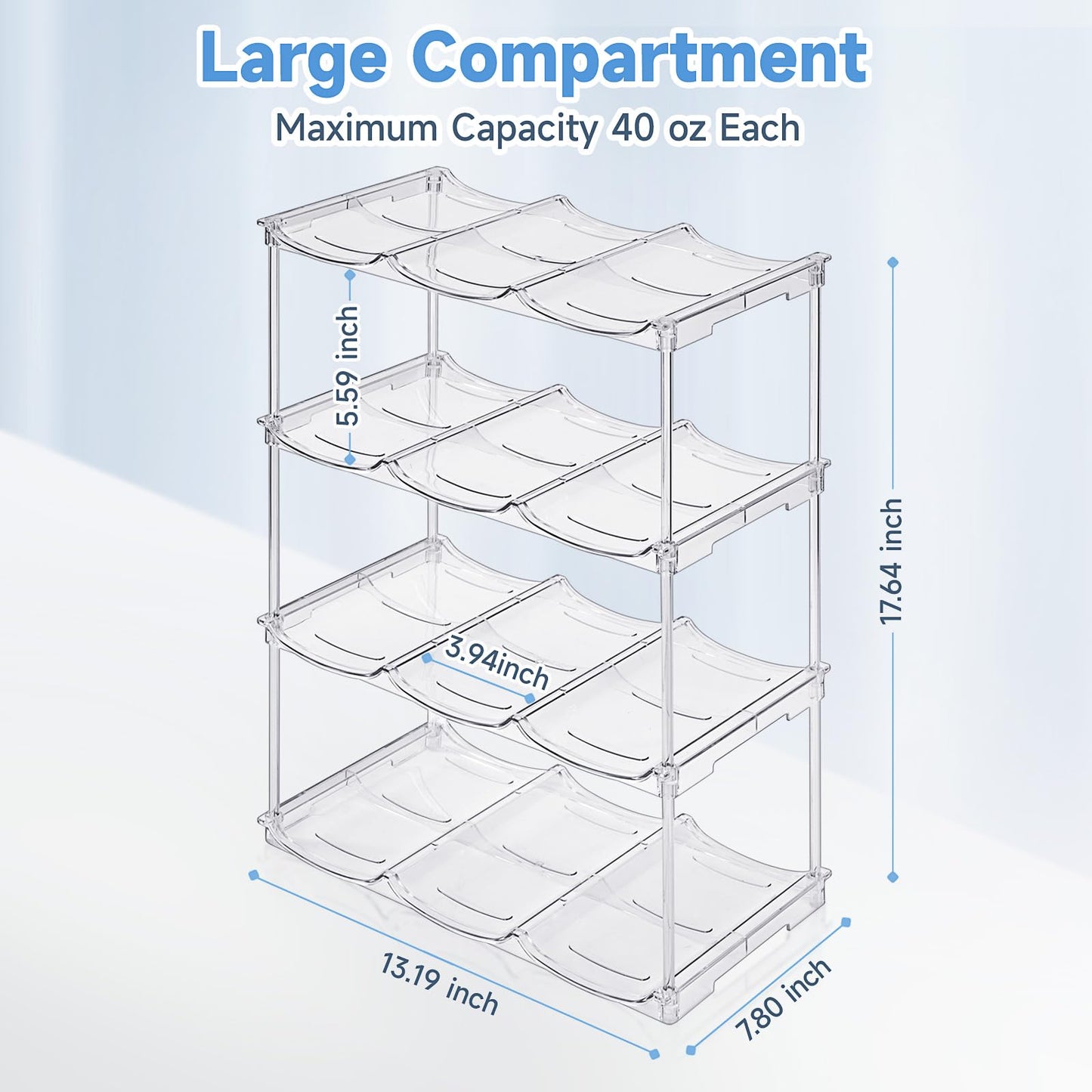 Stackable Water Bottle Organizer for Stanley 40 oz Tumbler, Water Bottle Holder for Cabinet, Pantry Kitchen Organizers and Storage for Stanley Cup Accessories, Tumbler Organizer and Wine Rack, 3Pack