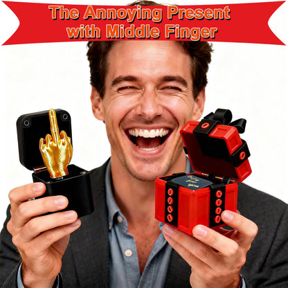 MyMegan Gift Box, Gag Gifts for Men Women, Annoying Gift Box for Birthday Office, 3.2" Gotcha Box, Funny Adult Gag Gifts with Pop Up Middle Surprise Finger, Prank Box, Puzzle Box for Cash Gift,