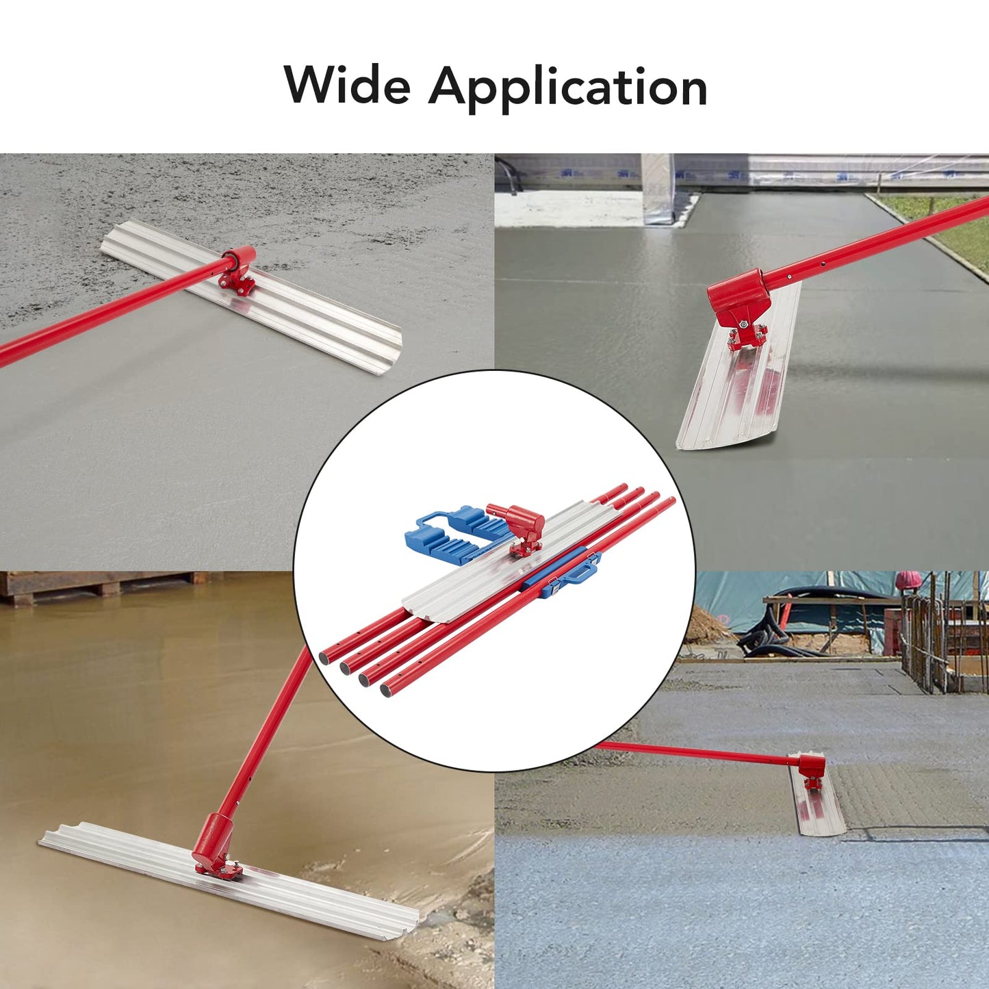 48"x 8" Aluminum Alloy Concrete Bull Float – Complete Concrete Finishing Tools Kit with Handle, Professional Cement Trowel for Cement Surface Smoothing